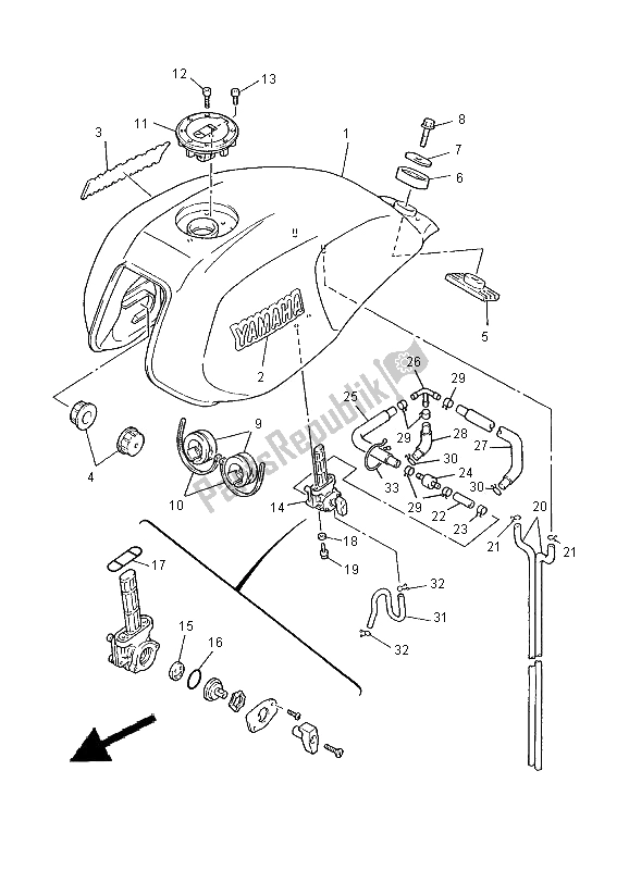 Toutes les pièces pour le Réservoir D'essence du Yamaha XJR 1300 2000