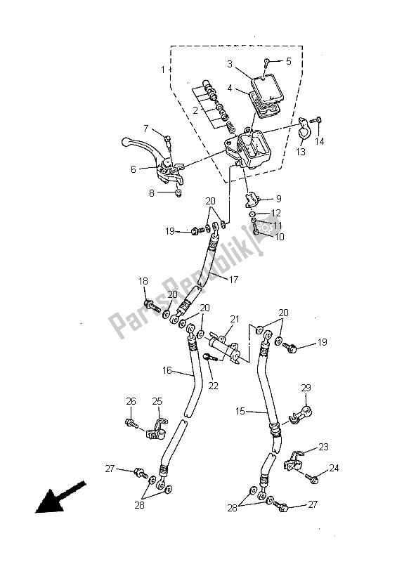 Toutes les pièces pour le Maître-cylindre Avant du Yamaha XJR 1300 SP 1999