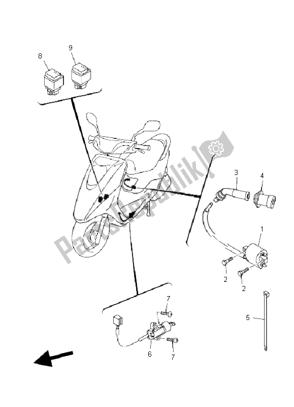 Toutes les pièces pour le électrique 2 du Yamaha XC 125 Vity 2010