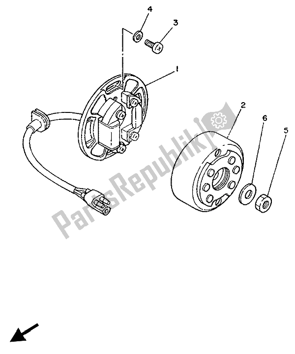 Tutte le parti per il Generatore del Yamaha YZ 125 1989