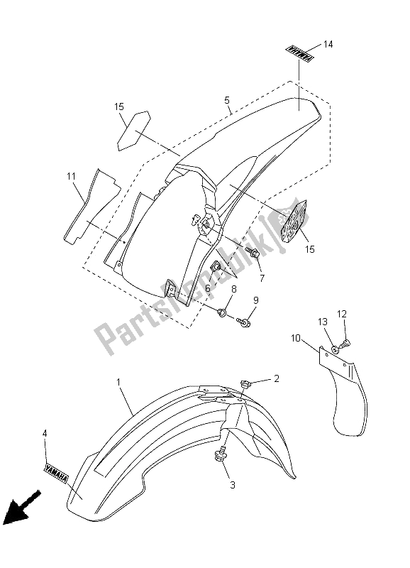 Todas las partes para Defensa de Yamaha YZ 250F 2005