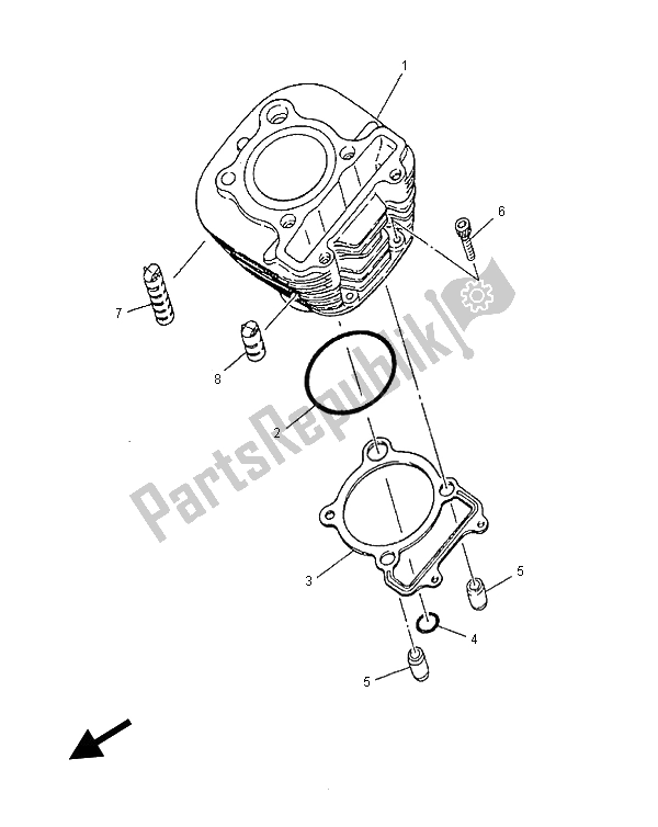 All parts for the Cylinder of the Yamaha SR 125 1999