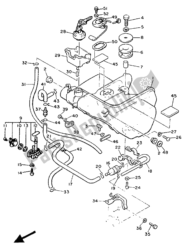 Toutes les pièces pour le Réservoir D'essence du Yamaha XVZ 13 TD Venture Royal 1300 1990