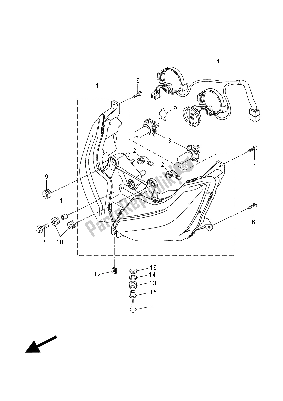 Toutes les pièces pour le Phare du Yamaha YP 400R 2014