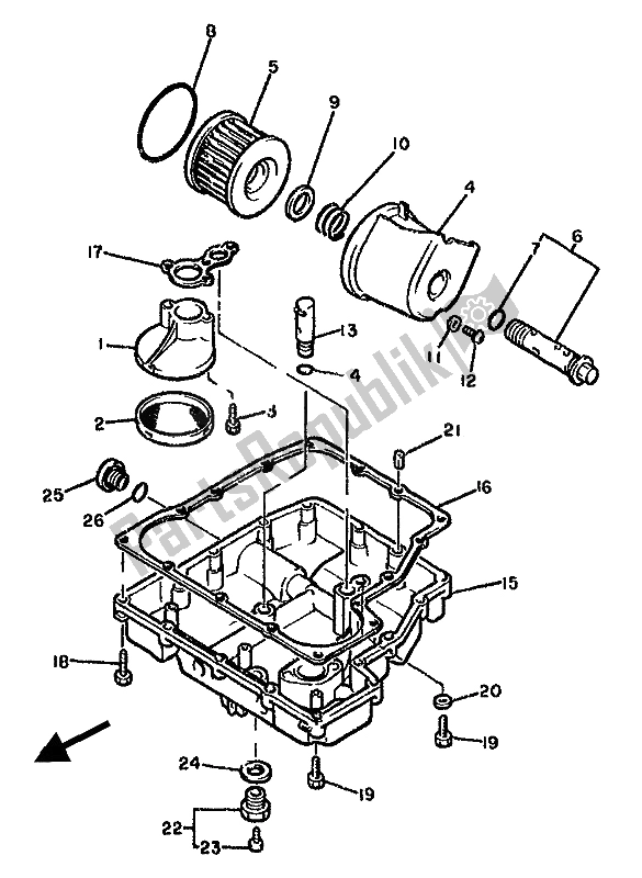 Todas as partes de Limpador De óleo do Yamaha FJ 1100 1985