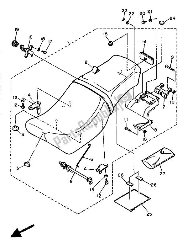 Wszystkie części do Siedzenie Yamaha XV 535 SE Virago 1988