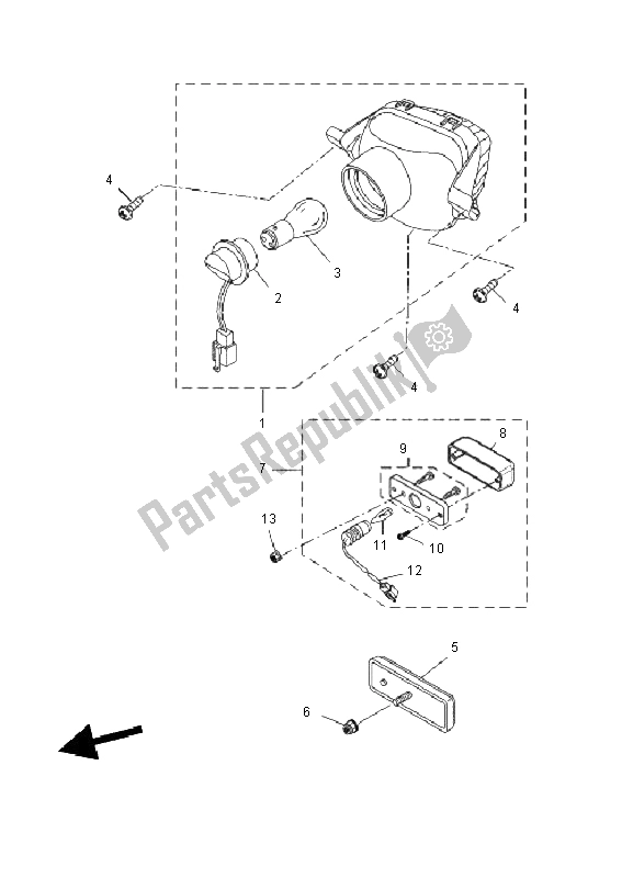 Todas las partes para Luz De La Cola de Yamaha WR 125R 2011