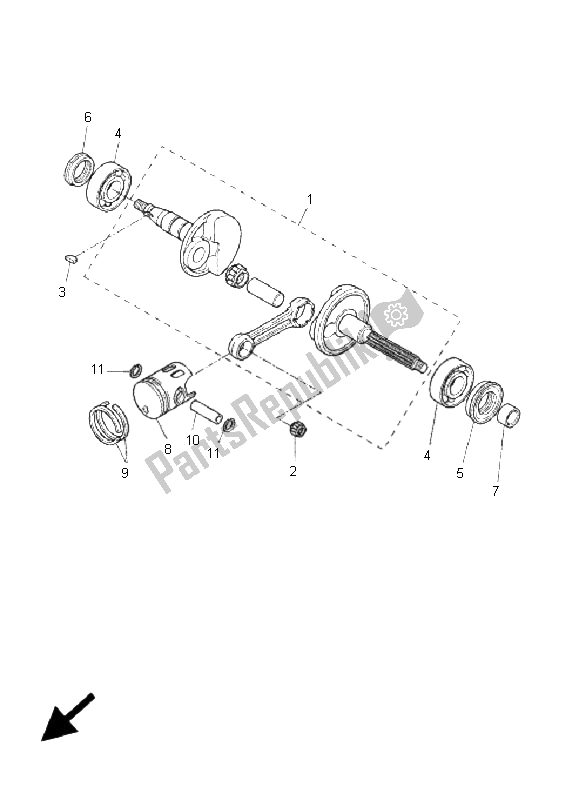 All parts for the Crankshaft & Piston of the Yamaha CS 50 RR LC JOG 2006