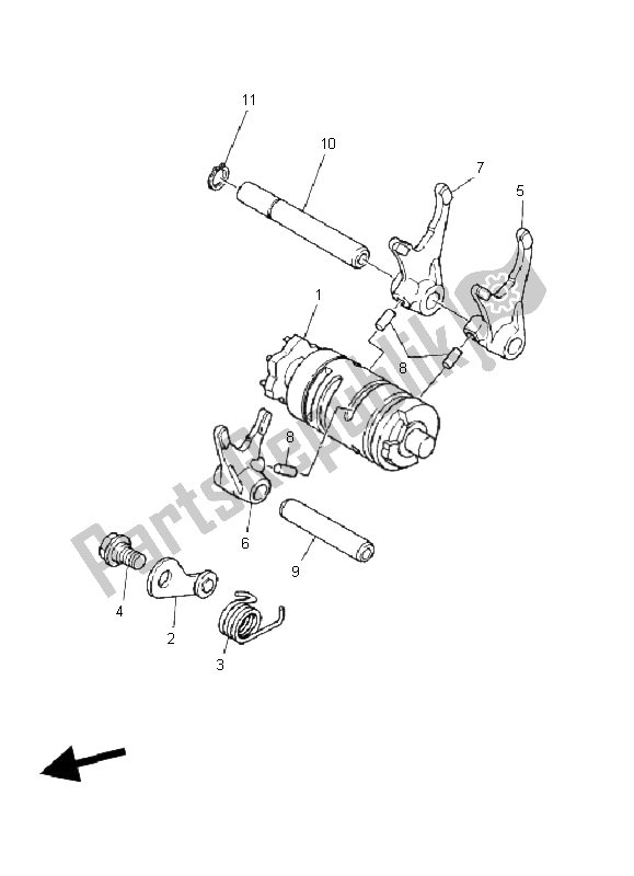 Tutte le parti per il Camma Cambio E Forcella del Yamaha YFS 200 Blaster 2006