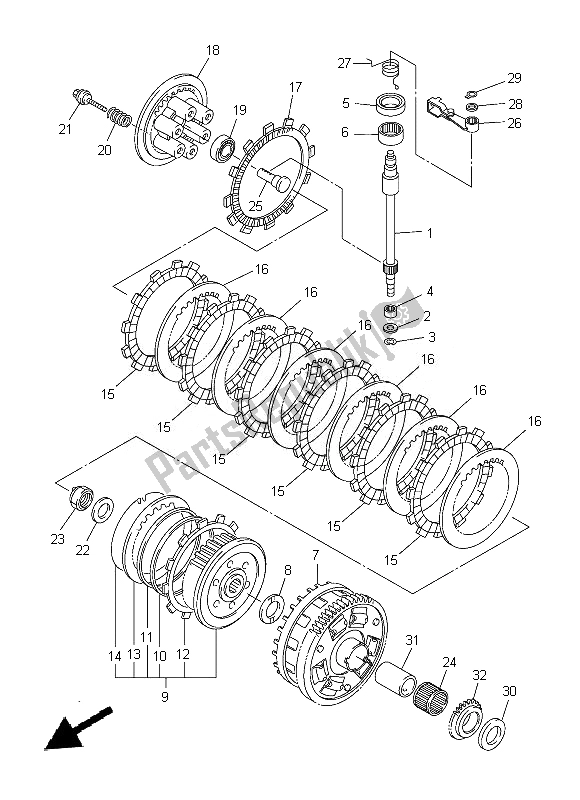 All parts for the Clutch of the Yamaha FZ8 S 800 2014