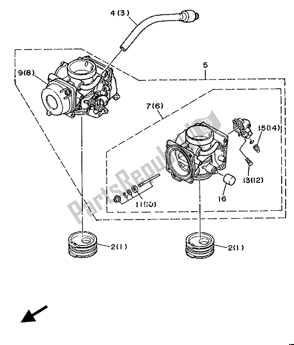 All parts for the Alternate (intake, Carburetor) (for Ch) of the Yamaha XTZ 750 Supertenere 1993