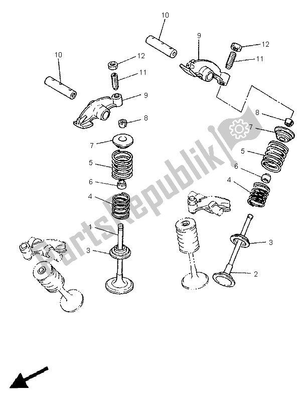 Toutes les pièces pour le Soupape du Yamaha XV 1100 Virago 1997