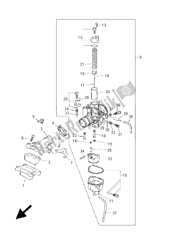 All parts for the Carburetor of the Yamaha TZR 50 2005