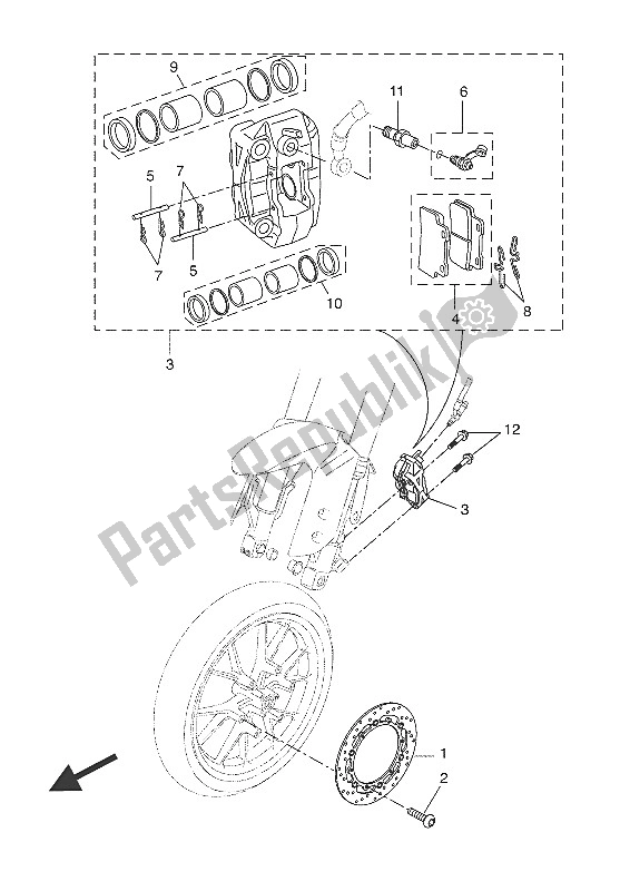 Toutes les pièces pour le étrier De Frein Avant du Yamaha YZF R 125 2016