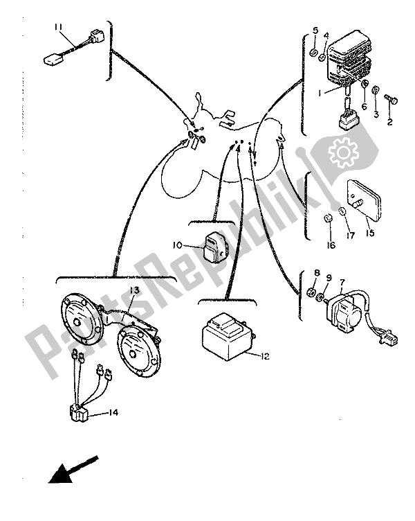 Toutes les pièces pour le électrique 1 du Yamaha XJ 900 1986