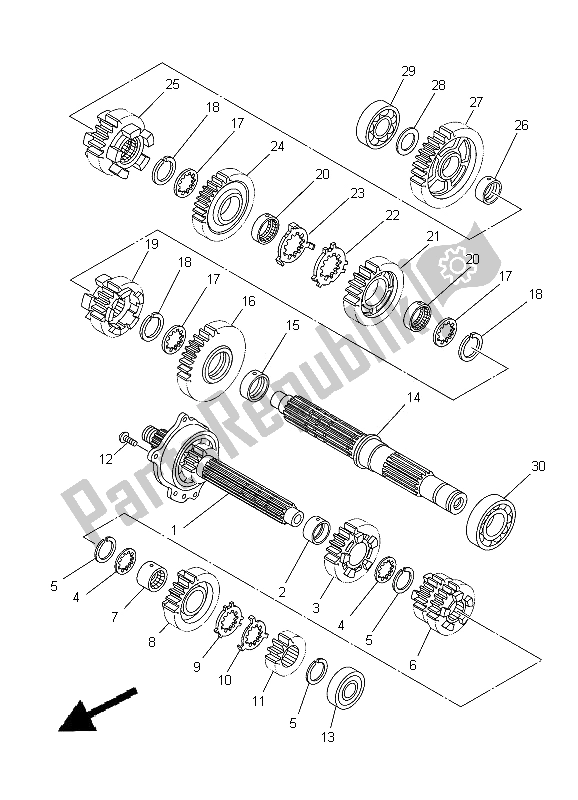 All parts for the Transmission of the Yamaha XT 1200Z Tenere 2012