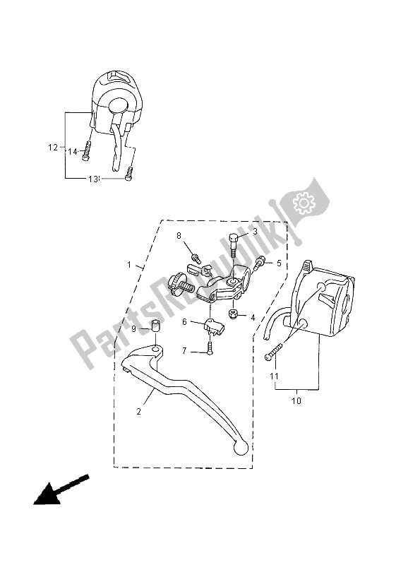 Todas as partes de Manípulo Interruptor E Alavanca do Yamaha YZF R6 600 2000