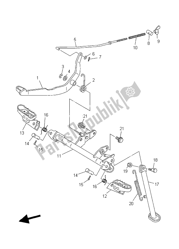 Tutte le parti per il Stand E Poggiapiedi del Yamaha TT R 90E 2006