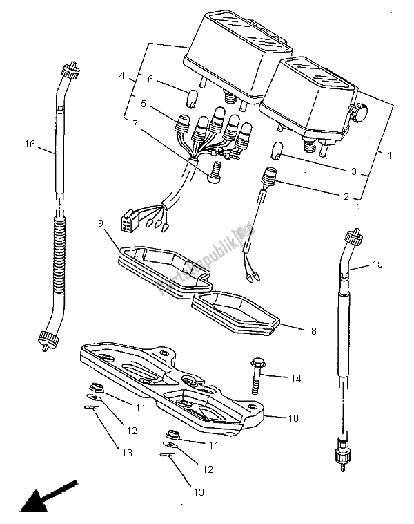 All parts for the Meter of the Yamaha DT 125R 1998