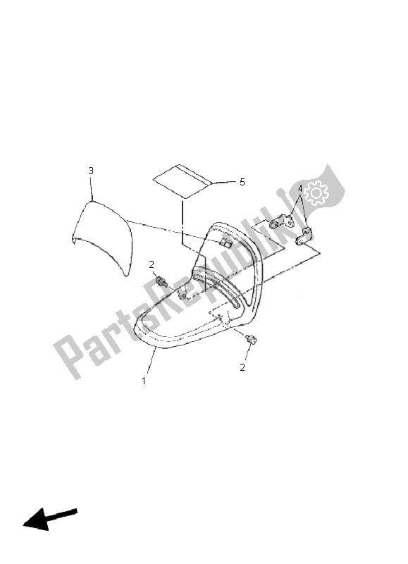 All parts for the Front Fender of the Yamaha PW 50 2007