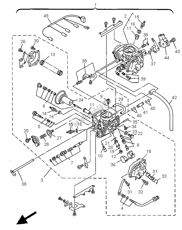 All parts for the Carburetor of the Yamaha XVS 650 Dragstar 1999