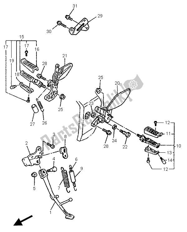 Toutes les pièces pour le Support Et Repose-pieds du Yamaha YZF 750 SP 1996