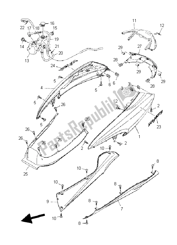 Wszystkie części do Boczna Ok? Adka Yamaha YP 400A Majesty 2011