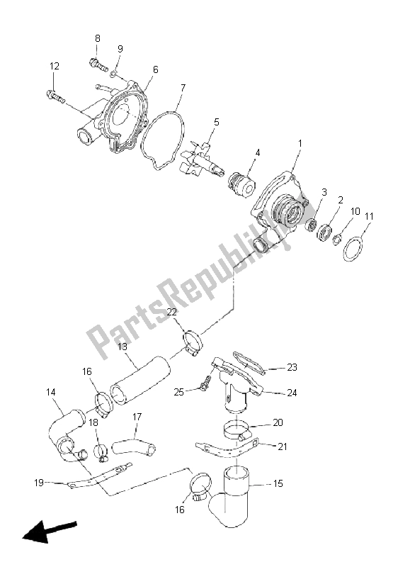 Toutes les pièces pour le Pompe à Eau du Yamaha FZ6 S 600 2006