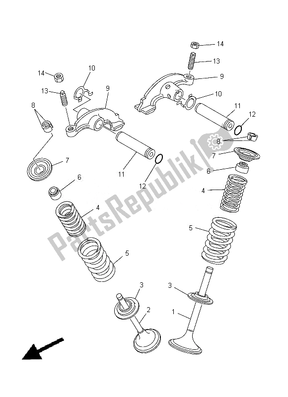 All parts for the Valve of the Yamaha YFM 350R Raptor 2013