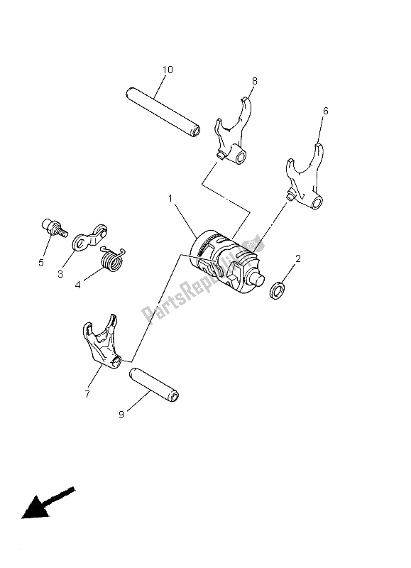 All parts for the Shift Cam & Fork of the Yamaha WR 250Z 1998