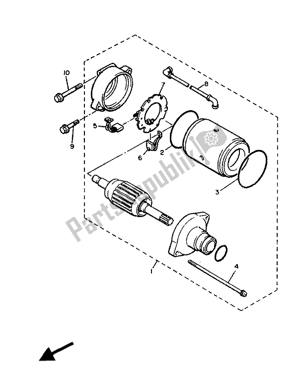 All parts for the Starting Motor of the Yamaha V MAX 12 1200 1992