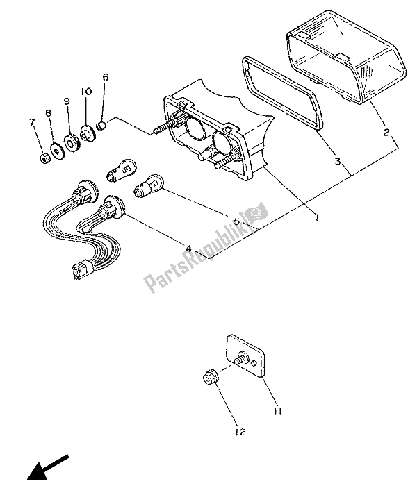 Tutte le parti per il Fanale Posteriore del Yamaha TZR 250 1989