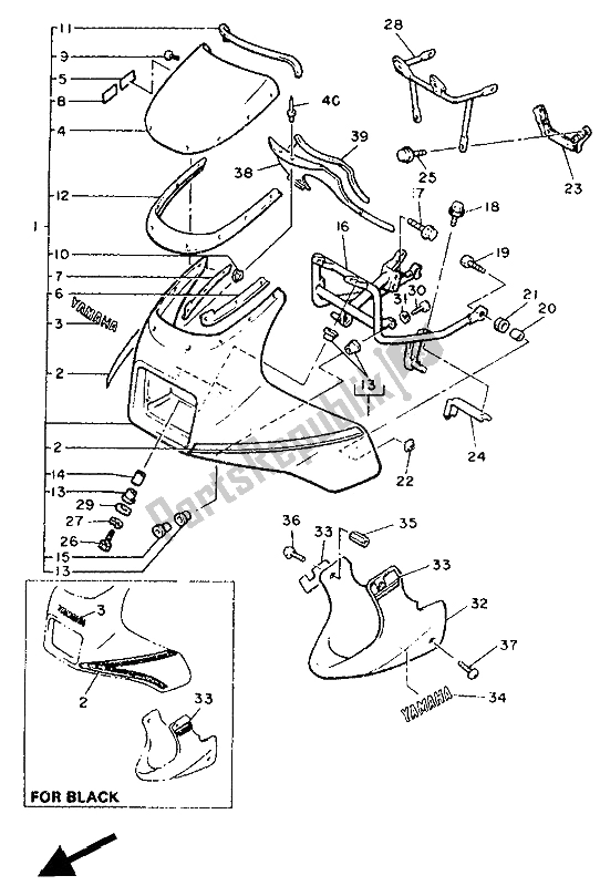 Tutte le parti per il Cowling 1 del Yamaha XJ 900F 1991