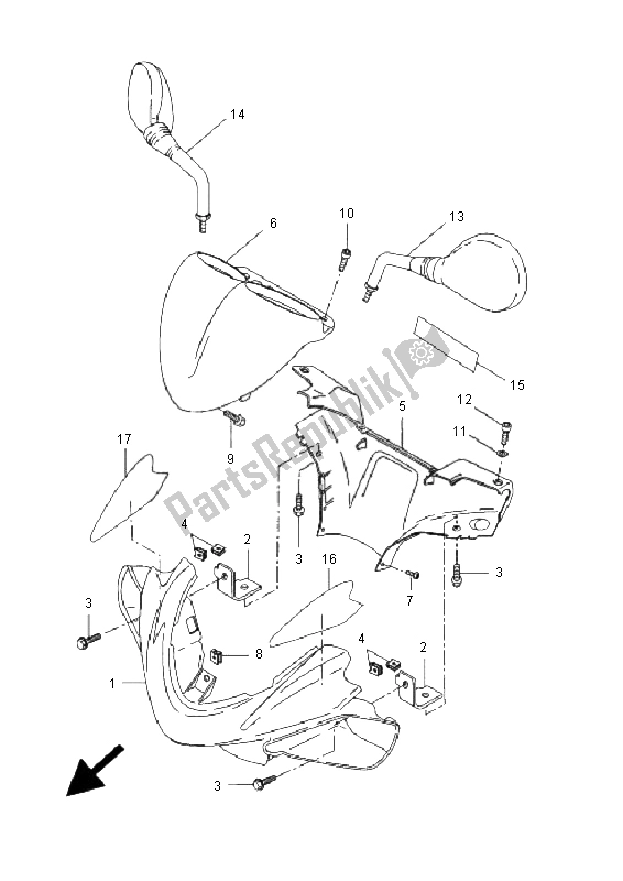 Tutte le parti per il Cowling 1 del Yamaha YQ 50L Aerox Race Replica 2006