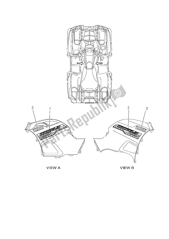 Tutte le parti per il Grafica del Yamaha YFM 550 Fwad Yamaha Black 2015