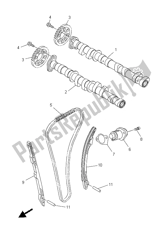 All parts for the Camshaft & Chain of the Yamaha YZF R6 600 2013