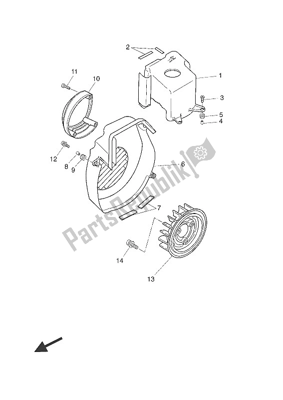 All parts for the Air Shroud & Fan of the Yamaha CW 50 2016