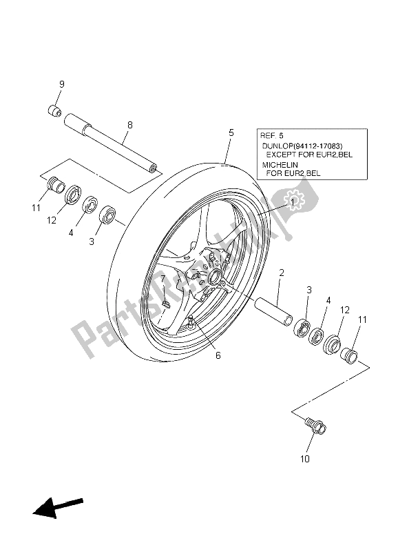 Wszystkie części do Przednie Ko? O Yamaha YZF R6 600 2006