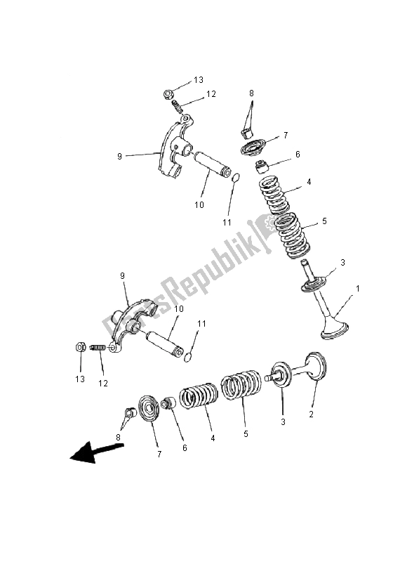 All parts for the Valve of the Yamaha YFM 400 FA Kodiak 4X4 Manual 2000