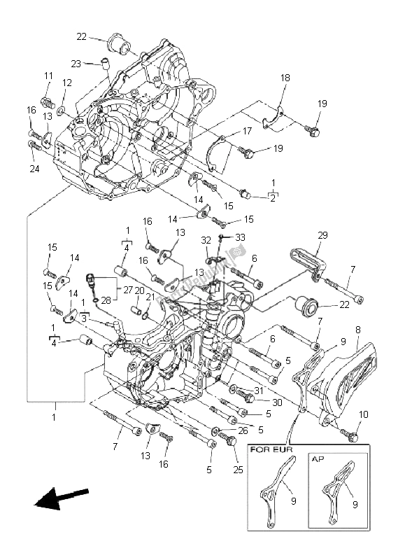 Tutte le parti per il Carter del Yamaha WR 450F 2011