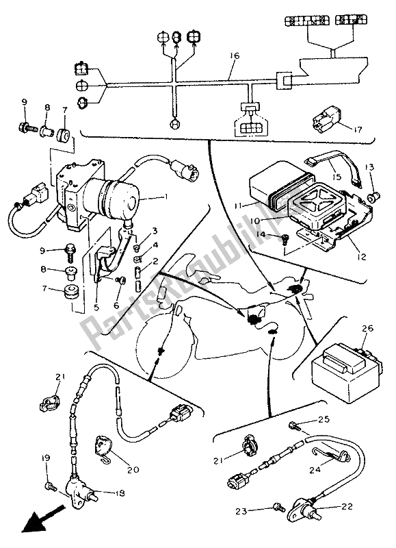 Toutes les pièces pour le électrique 3 du Yamaha FJ 1200A 1992