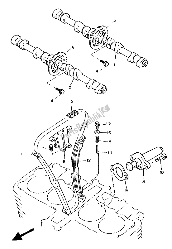 Tutte le parti per il Albero A Camme E Catena del Yamaha FJ 1200 1991