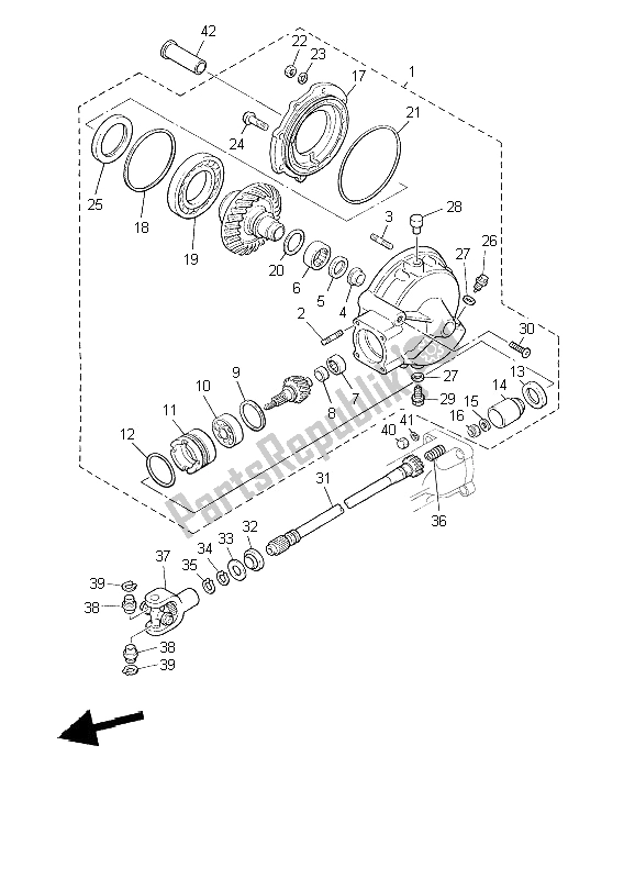 All parts for the Drive Shaft of the Yamaha BT 1100 Bulldog 2002