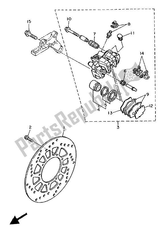 Toutes les pièces pour le étrier De Frein Arrière du Yamaha XT 600E 1994