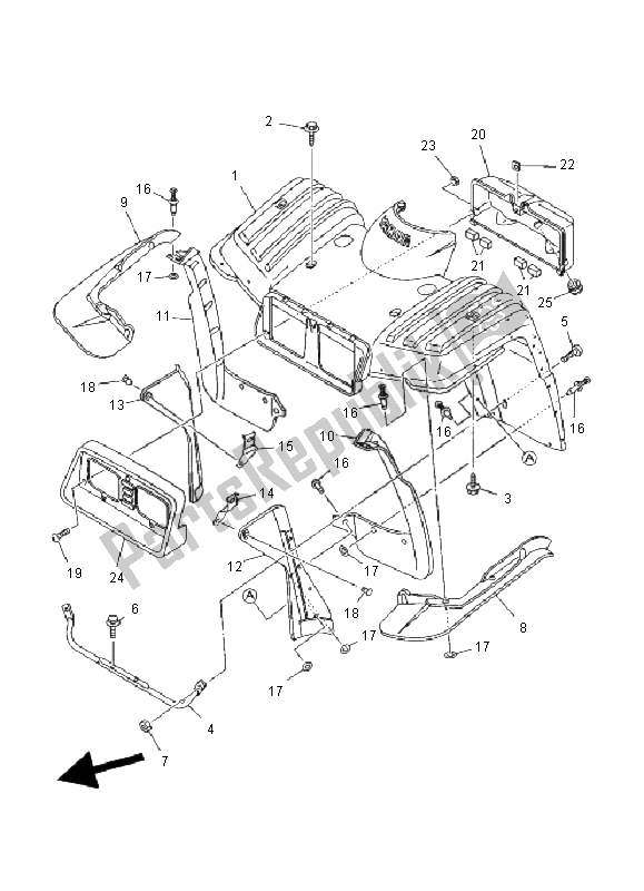 Todas las partes para Guardabarros Delantero de Yamaha YFM 250 Bear Tracker 2X4 2001