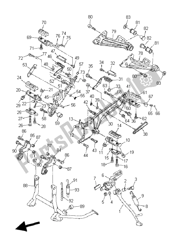 Todas las partes para Soporte Y Reposapiés de Yamaha FJR 1300A 2006