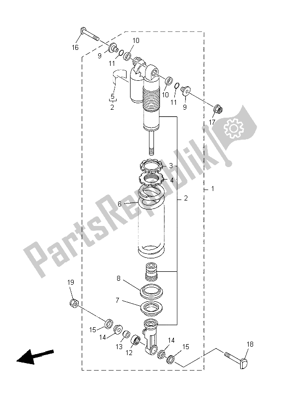 Toutes les pièces pour le Suspension Arrière du Yamaha YZ 250F 2004