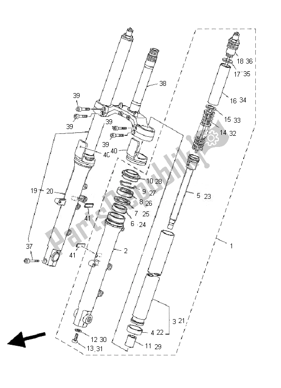 All parts for the Front Fork of the Yamaha TDM 900A 2007