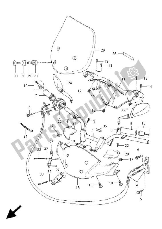 Tutte le parti per il Maniglia E Cavo Dello Sterzo del Yamaha VP 250 X City 2007