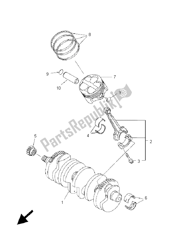 Tutte le parti per il Albero Motore E Pistone del Yamaha FZ1 NA Fazer 1000 2008